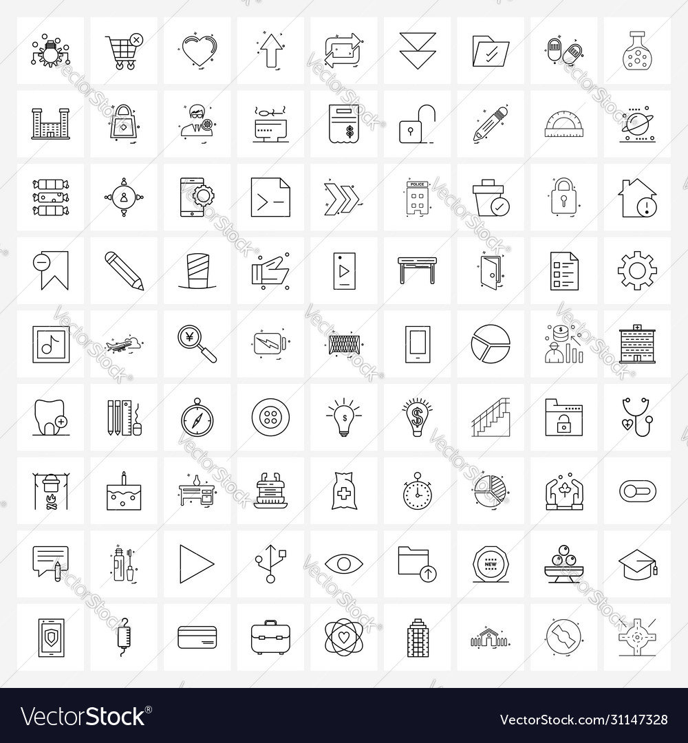 Set 81 simple line icons for web and print