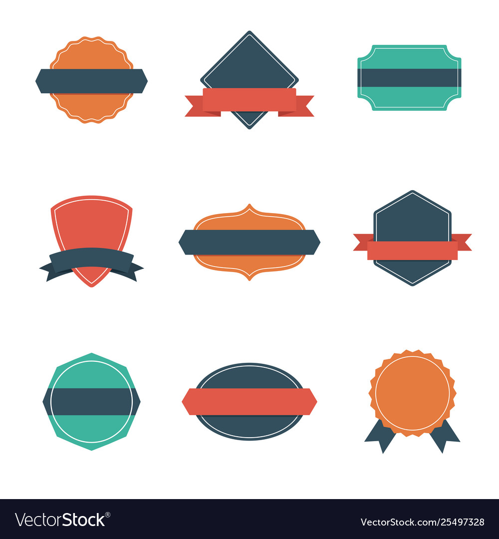 Set modern flat design style badges - vol 2 Vector Image