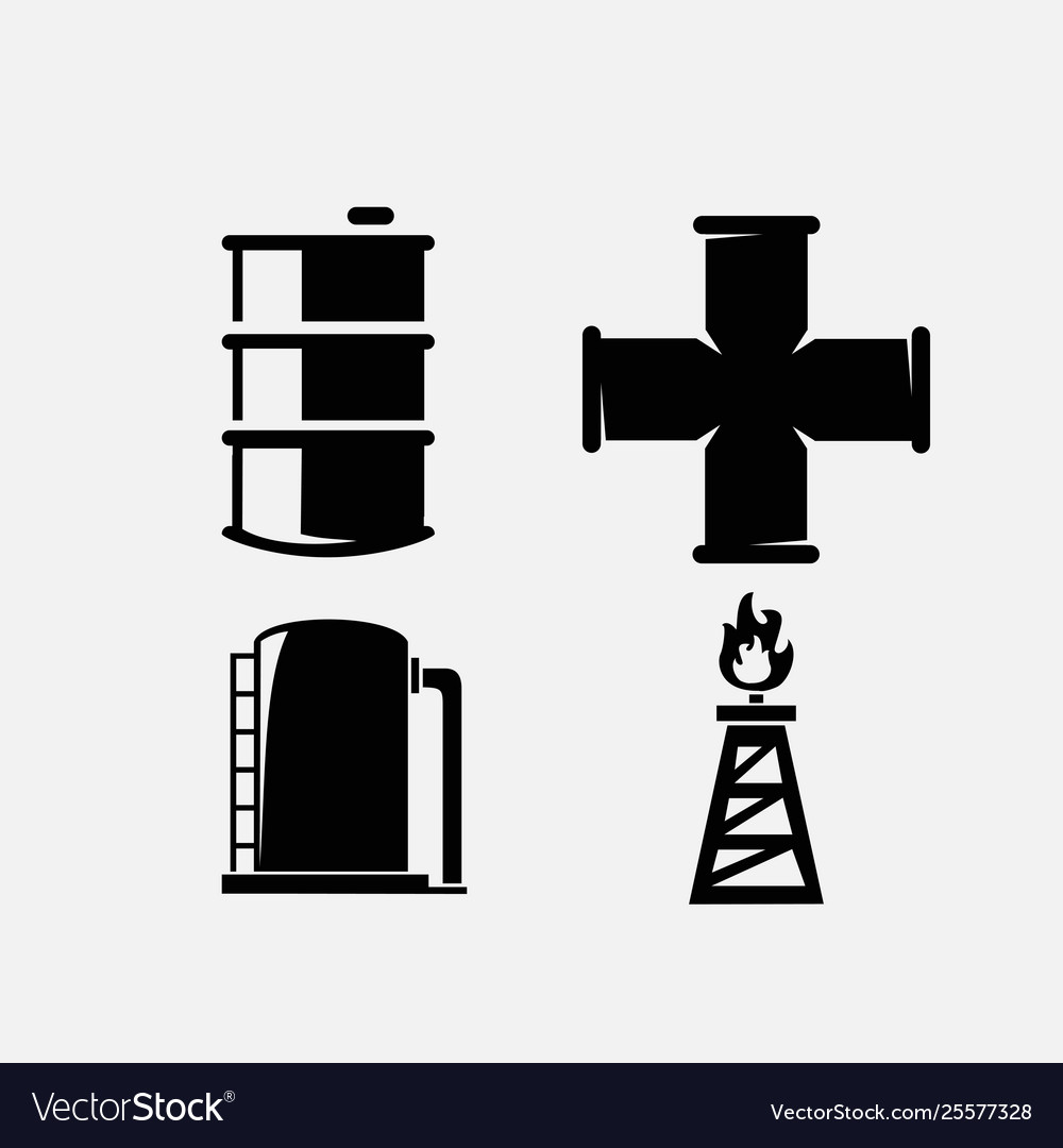 Set oil and gas icons Royalty Free Vector Image