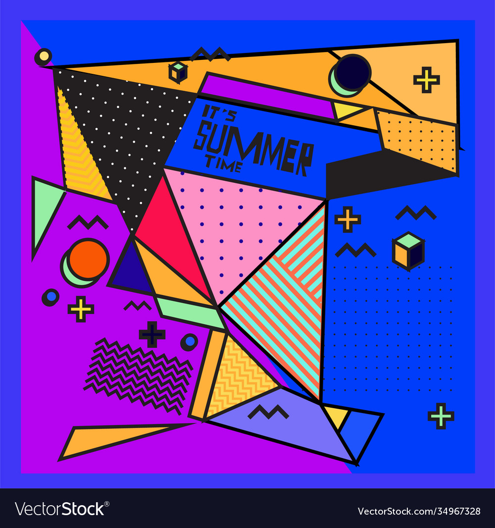 Triangle geometric forms for summer design event vector image Triangle geometric forms for summer design event