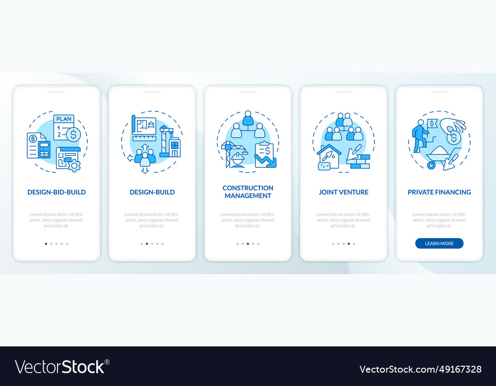 Walkthrough construction cost with blue line Vector Image