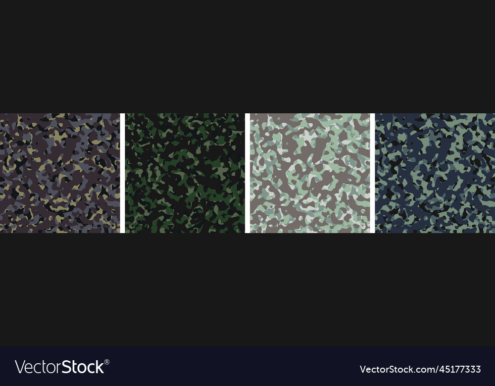 4 camouflage background set pattern design vector image 4 camouflage background set pattern design