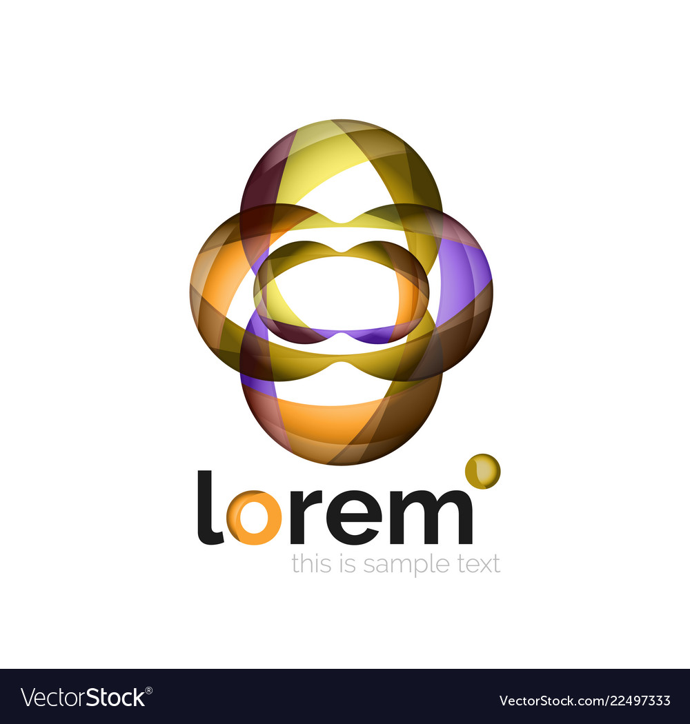 Abstract geometric logo design overlapping shapes Vector Image