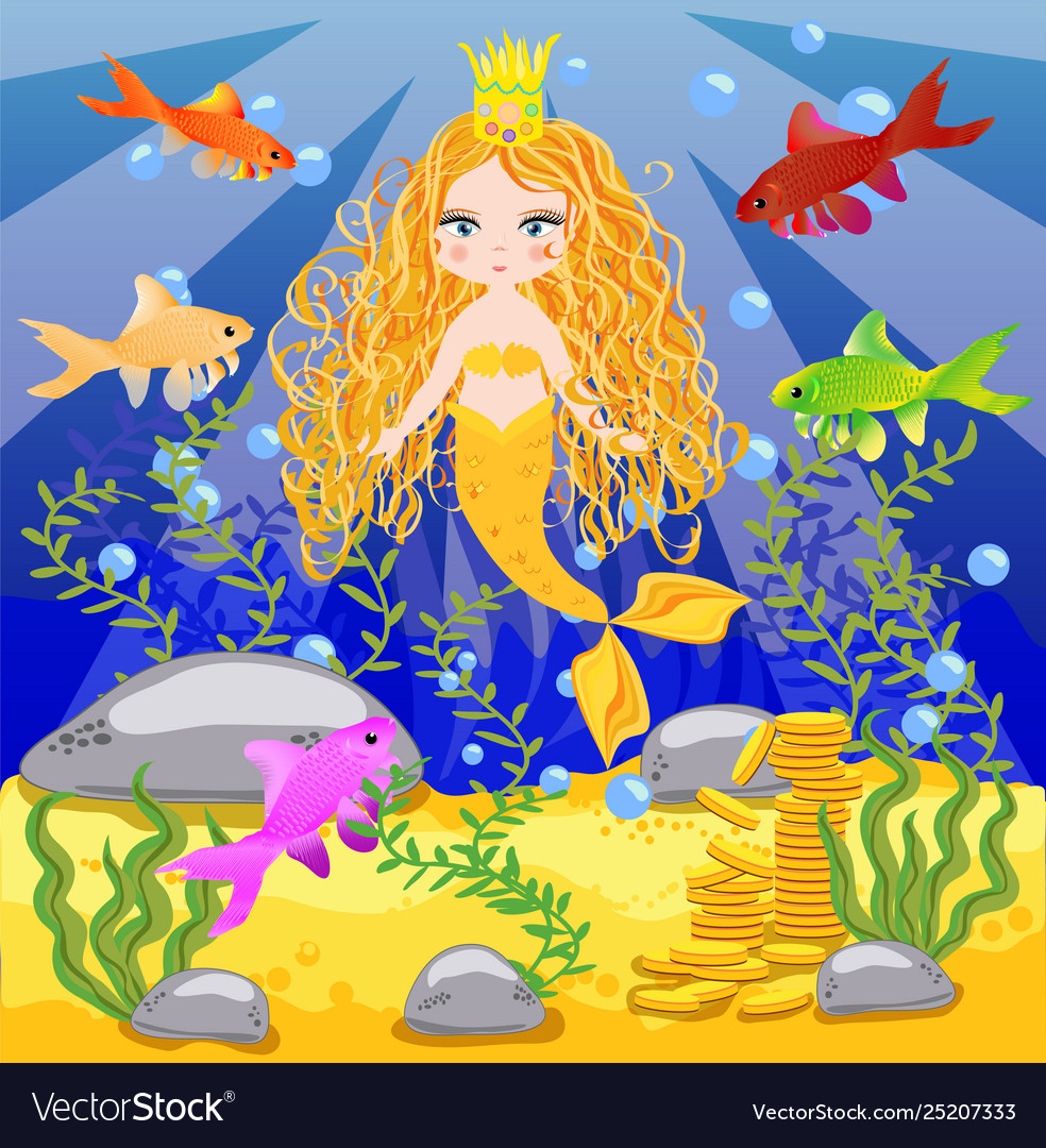 Background with an underwater world Royalty Free Vector