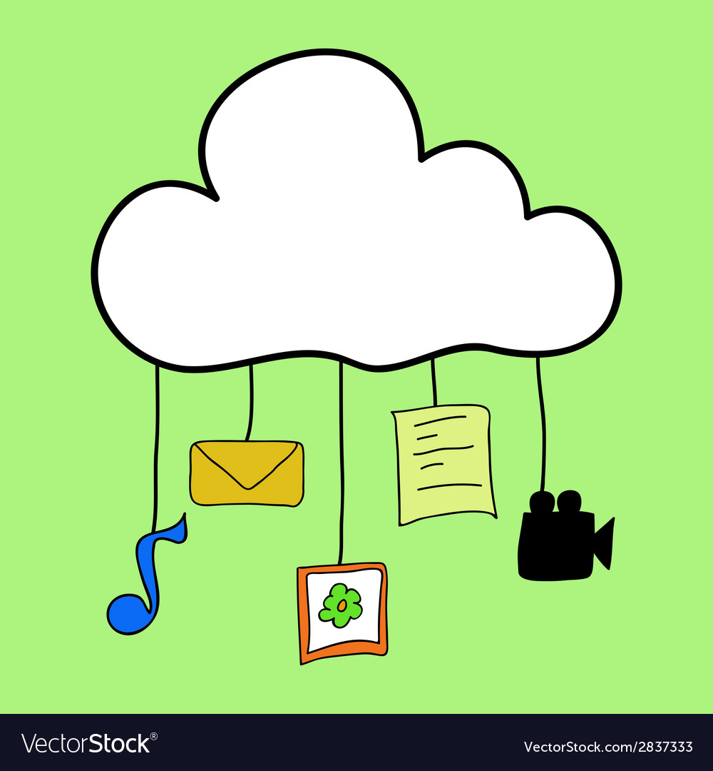 Cloud computing in doodle style