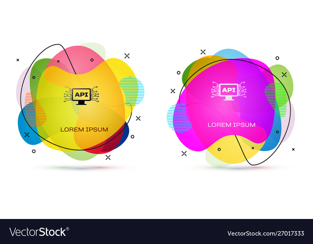 Color computer api interface icon isolated vector image Color computer api interface icon isolated
