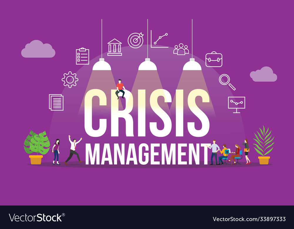Crisis management company concept with people Vector Image Crisis management company concept with people
