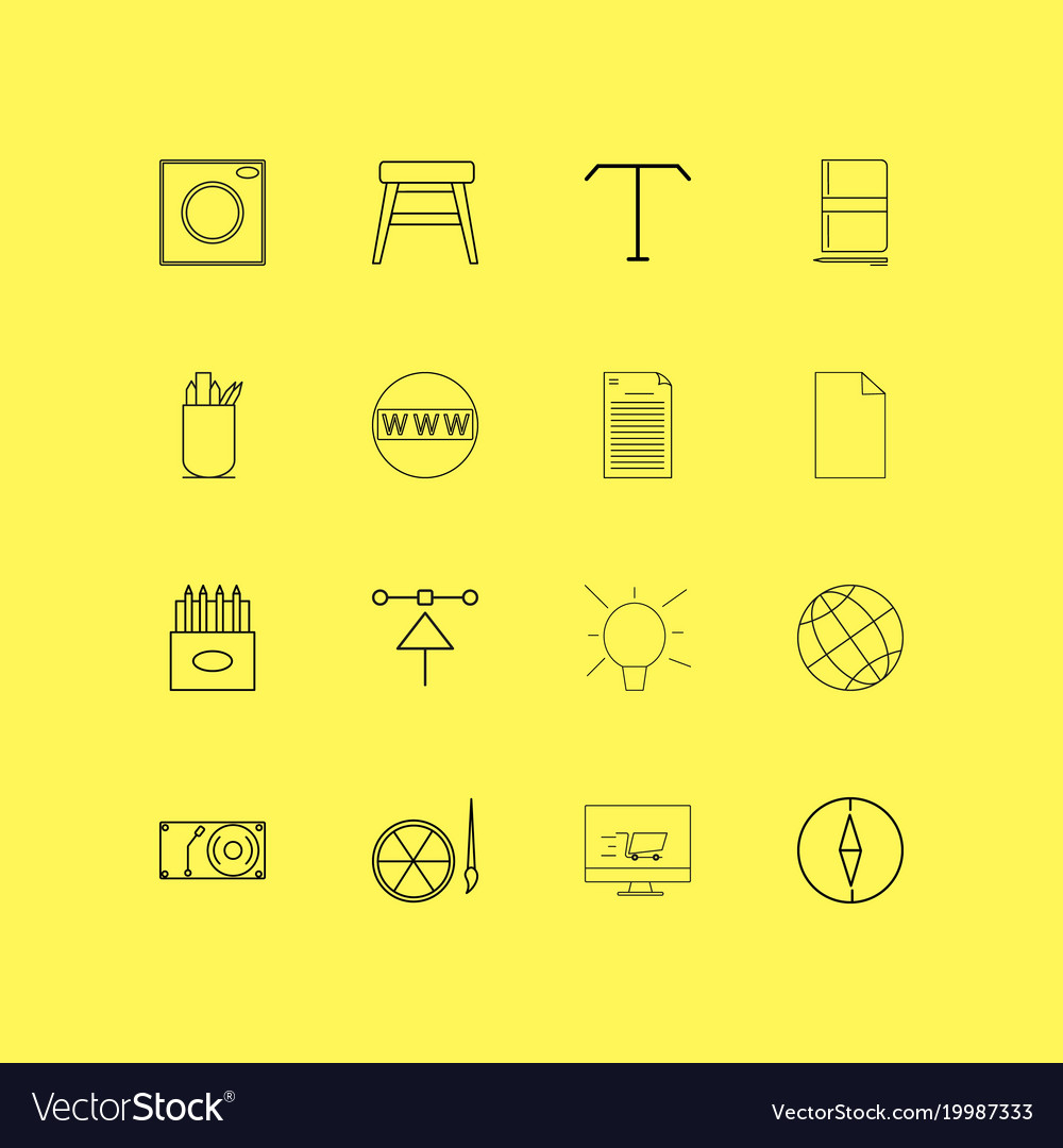 Design elements linear icon set simple outline
