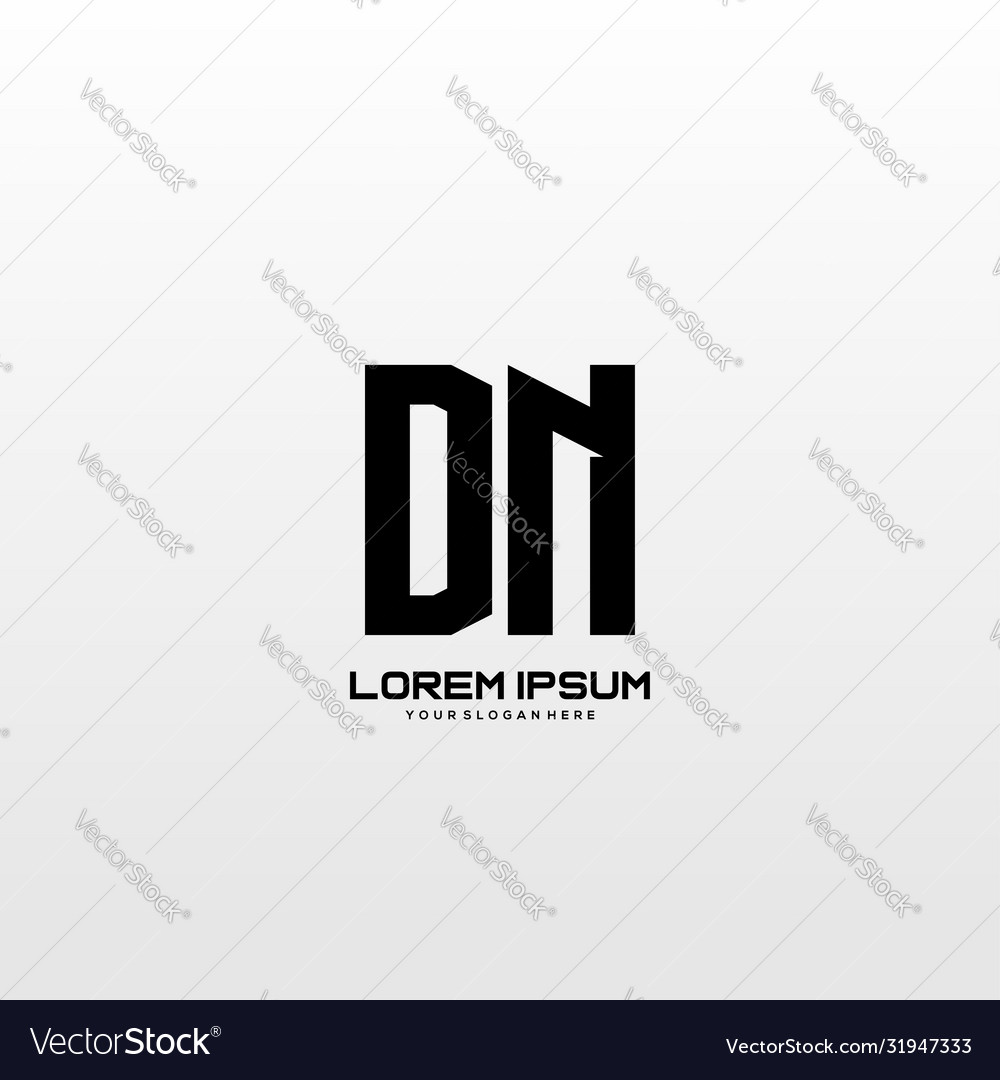 Dn initial letter minimalist art logo