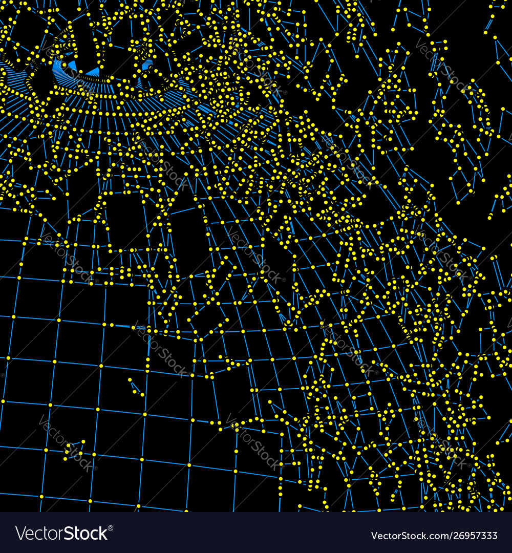 Exploded grid made connected dots vector image Exploded grid made connected dots