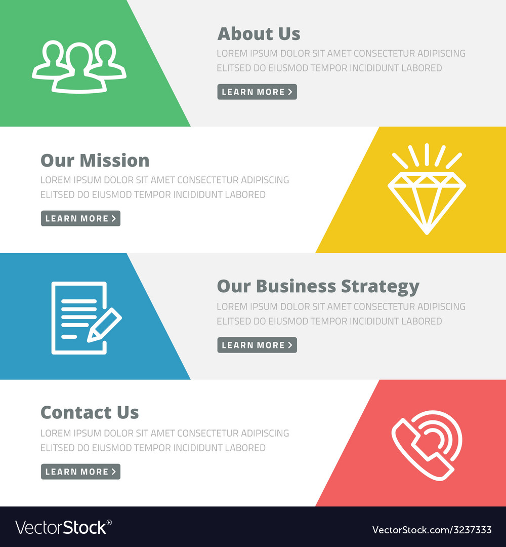 Flat design concept for website template - about