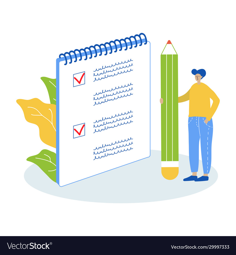 Man notes in terms points vector image Man notes in terms points