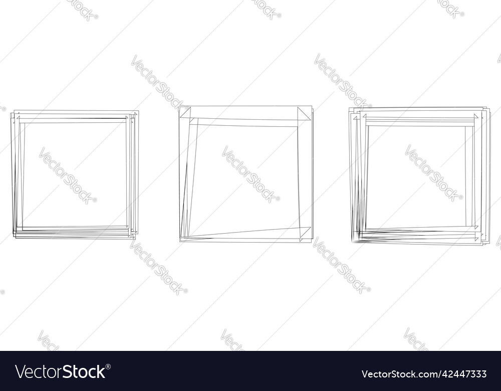 Random square contour frame border element Vector Image Random square contour frame border element