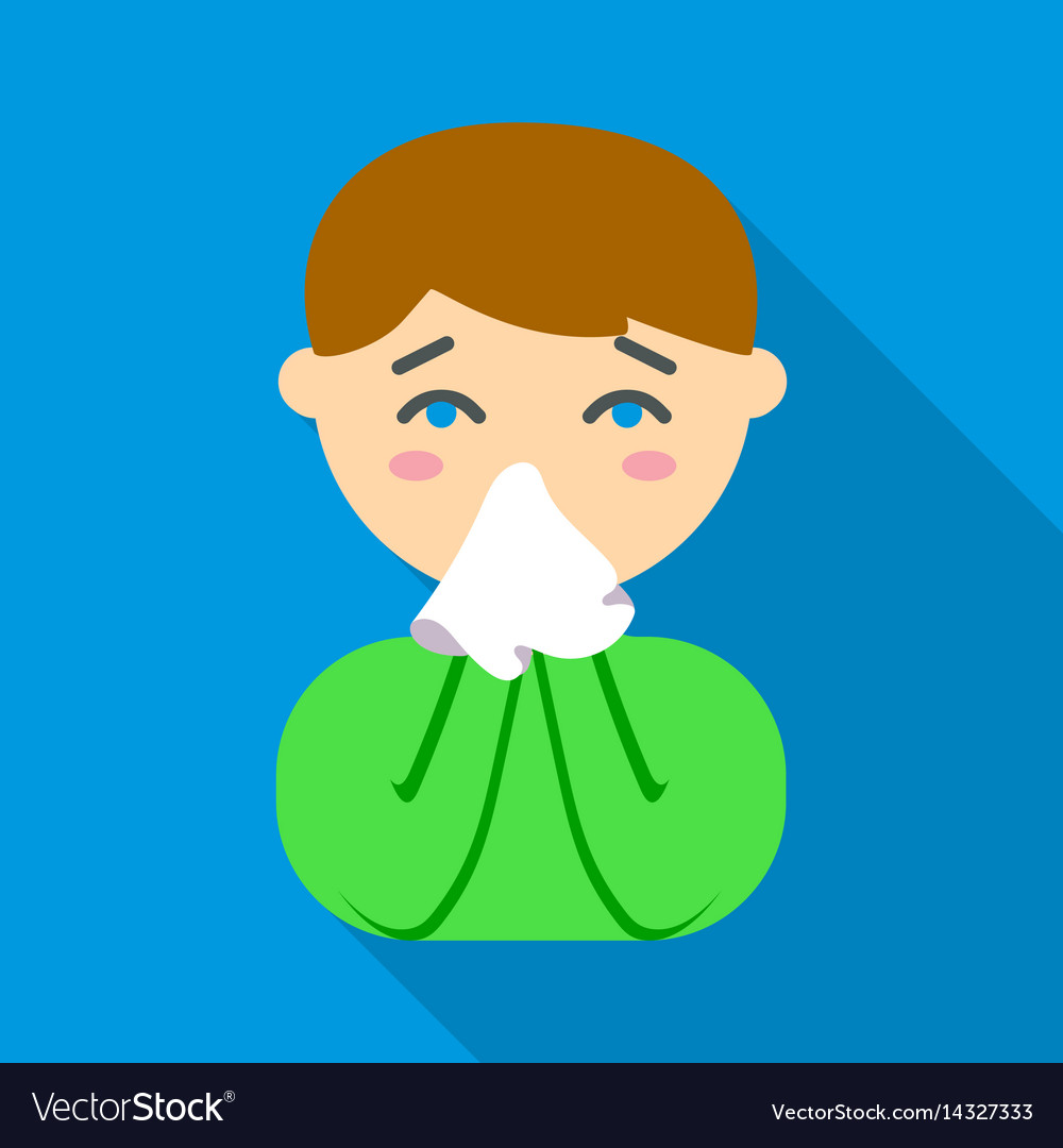 Running nose icon flate single sick from