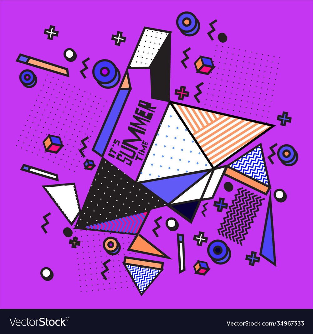 Triangle geometric forms for summer design event vector image Triangle geometric forms for summer design event