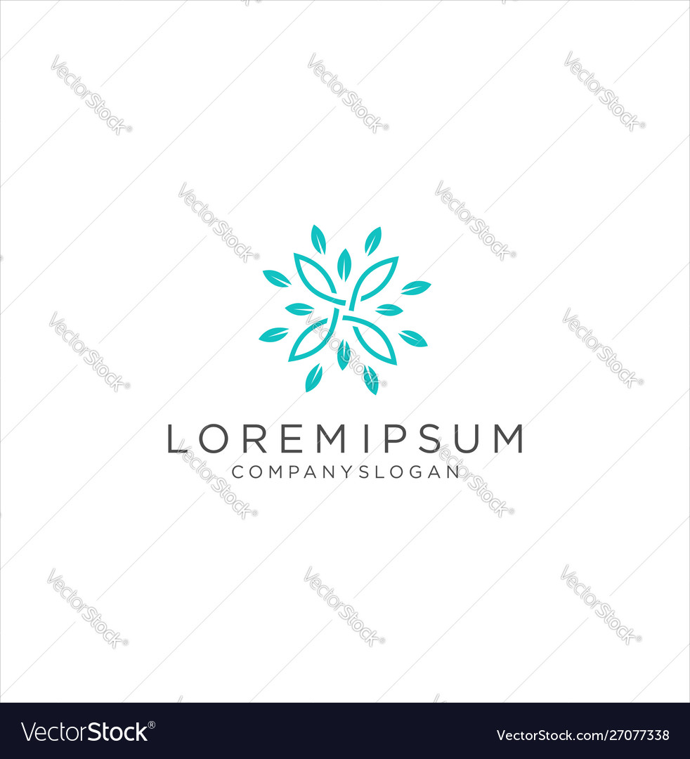 Abstract pattern geometric flower logo for beauty vector image