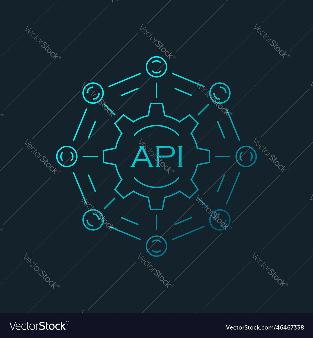 Api icon in flat style software integration vector image Api icon in flat style software integration
