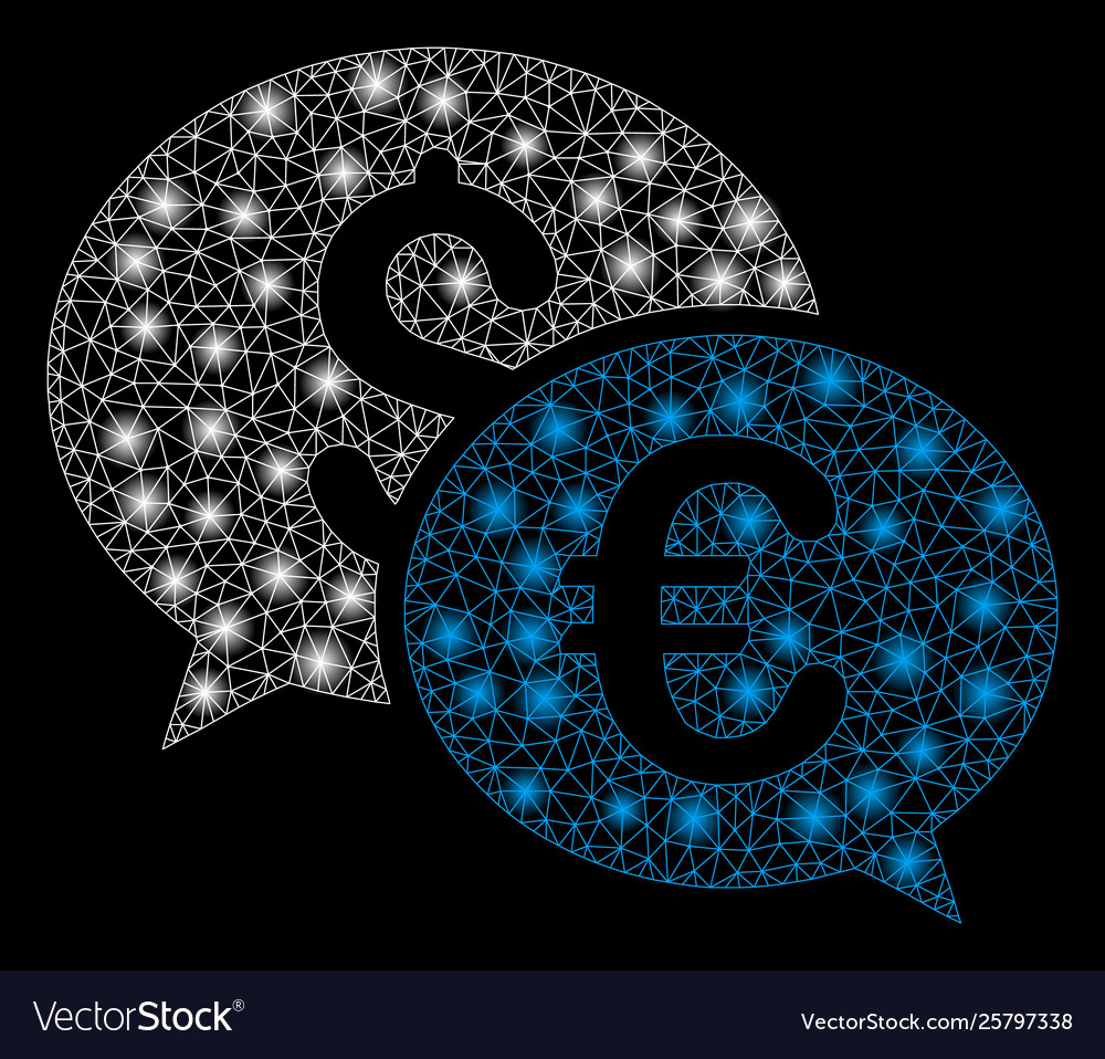 Bright mesh network currency transactions vector image Bright mesh network currency transactions
