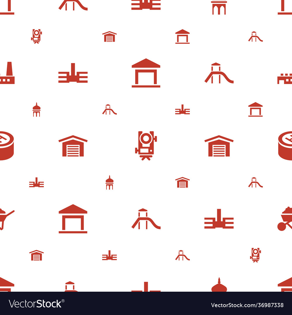 Building icons pattern seamless white background