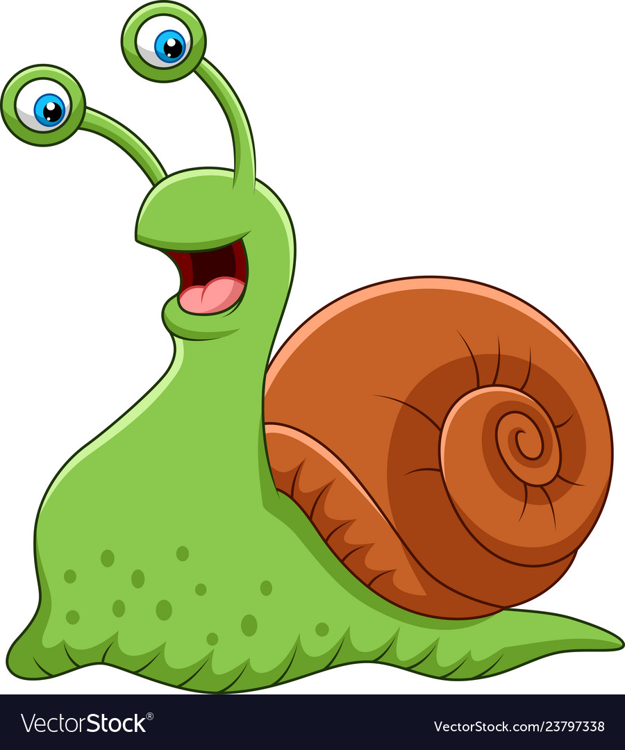 Cartoon funny snail isolated on white background Vector Image