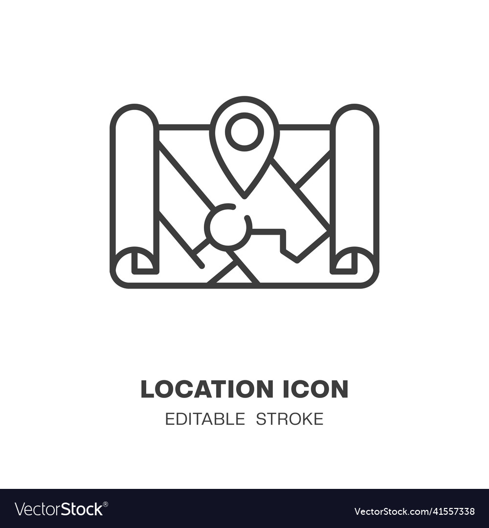 City map with location icon navigation line vector image City map with location icon navigation line
