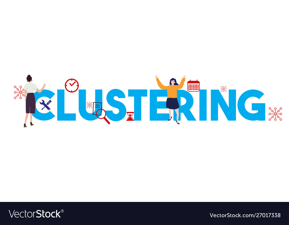 Clustering statistics diagram icon vector image Clustering statistics diagram icon