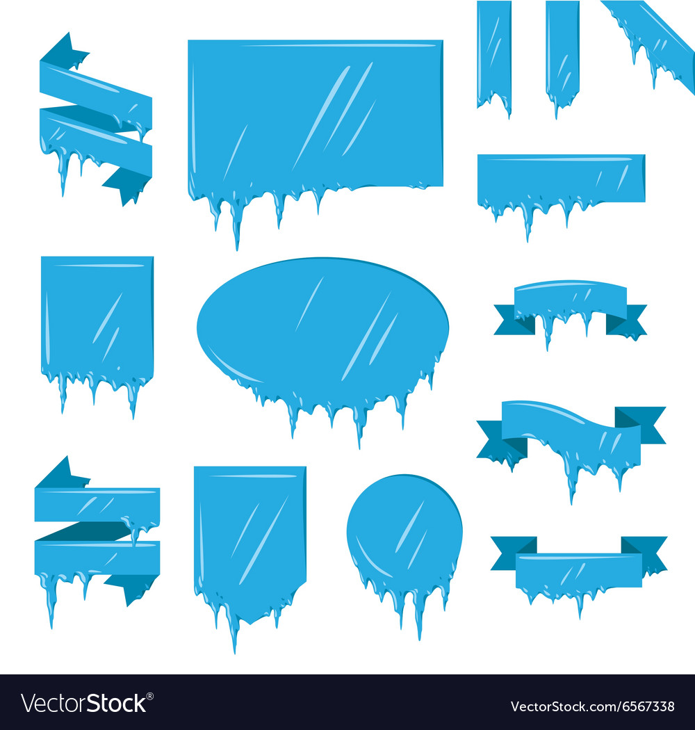 Collection of frozen icicle snow winter