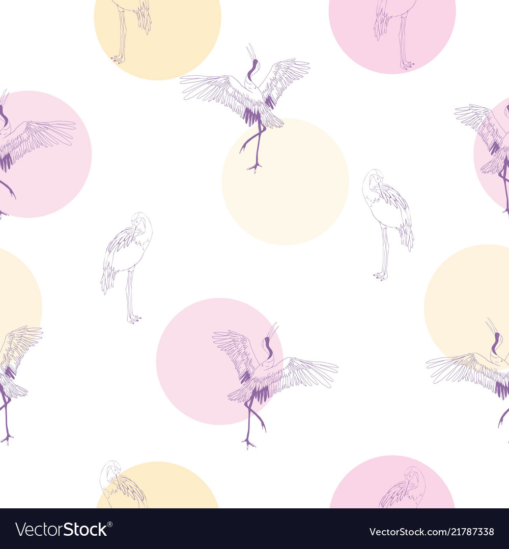 Crane pattern vector image Crane pattern