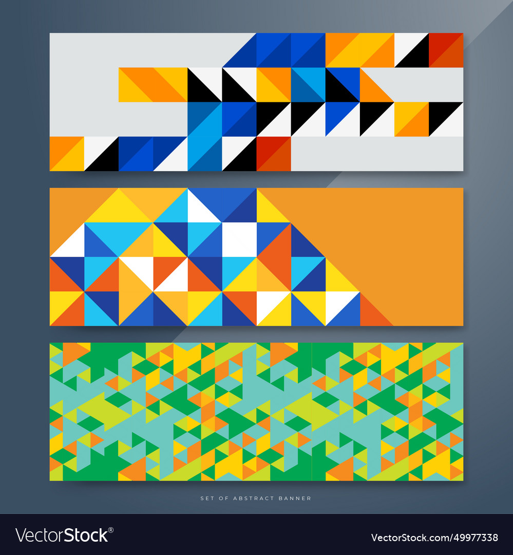 Flat colorful mosaic pattern design banner