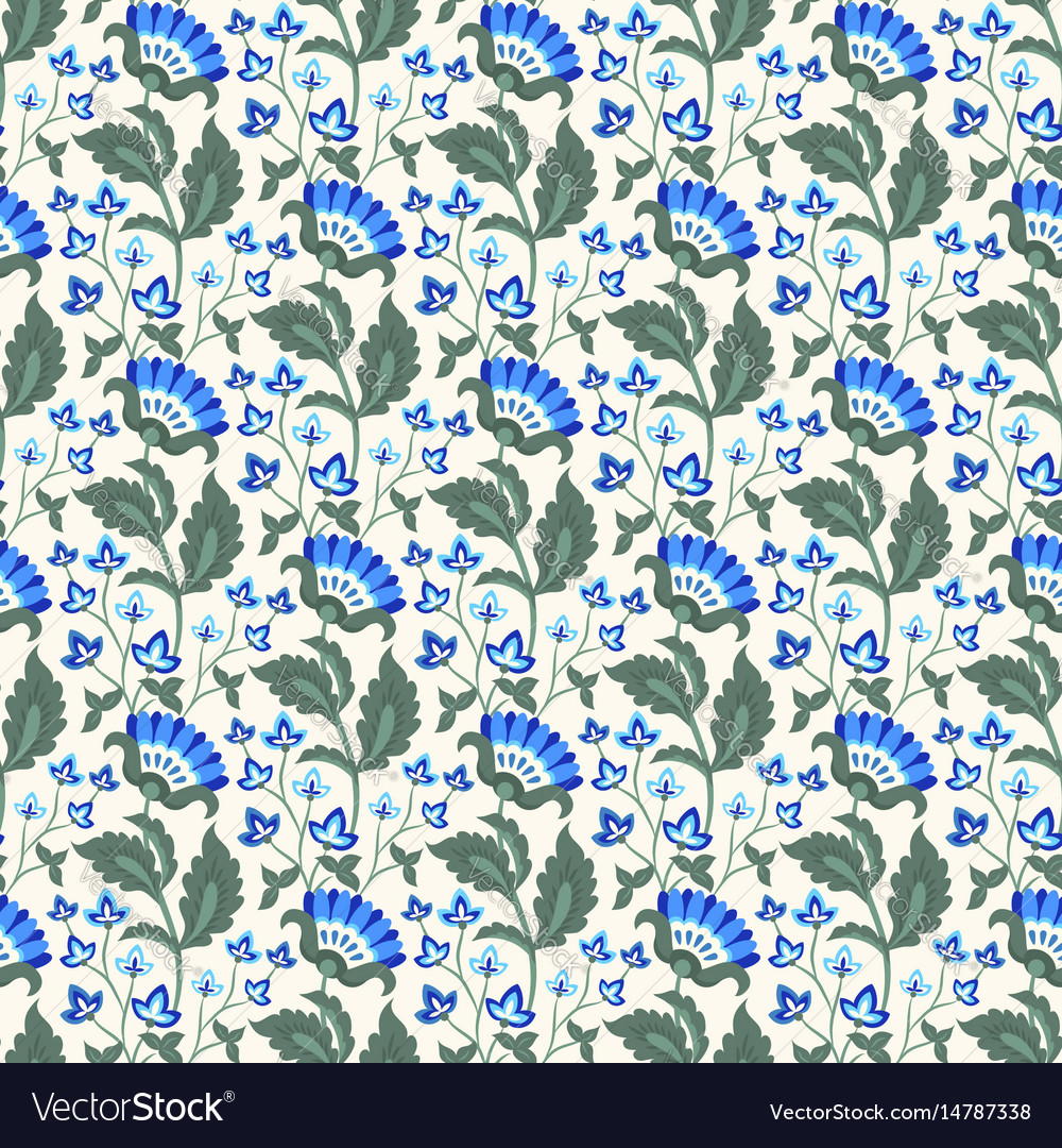 Floral seamless pattern jacobean style flowers