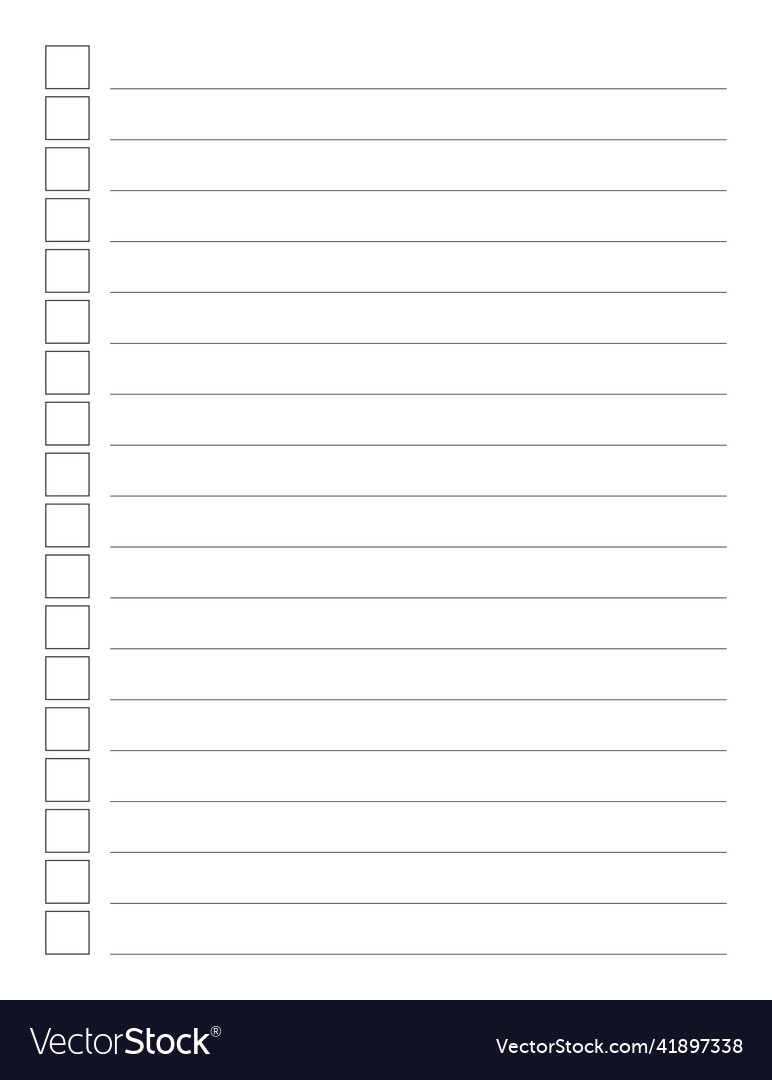 Graph paper printable to do list with check boxes vector image Graph paper printable to do list with check boxes