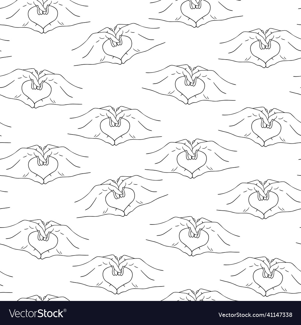 Hands make a gesture in the shape of heart vector image Hands make a gesture in the shape of heart