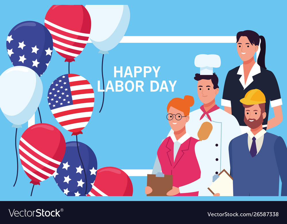 Happy Labor Day Card Usa Holiday Royalty Free Vector Image