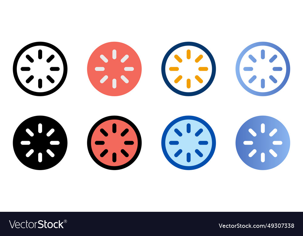 Loading icons in different style vector image Loading icons in different style