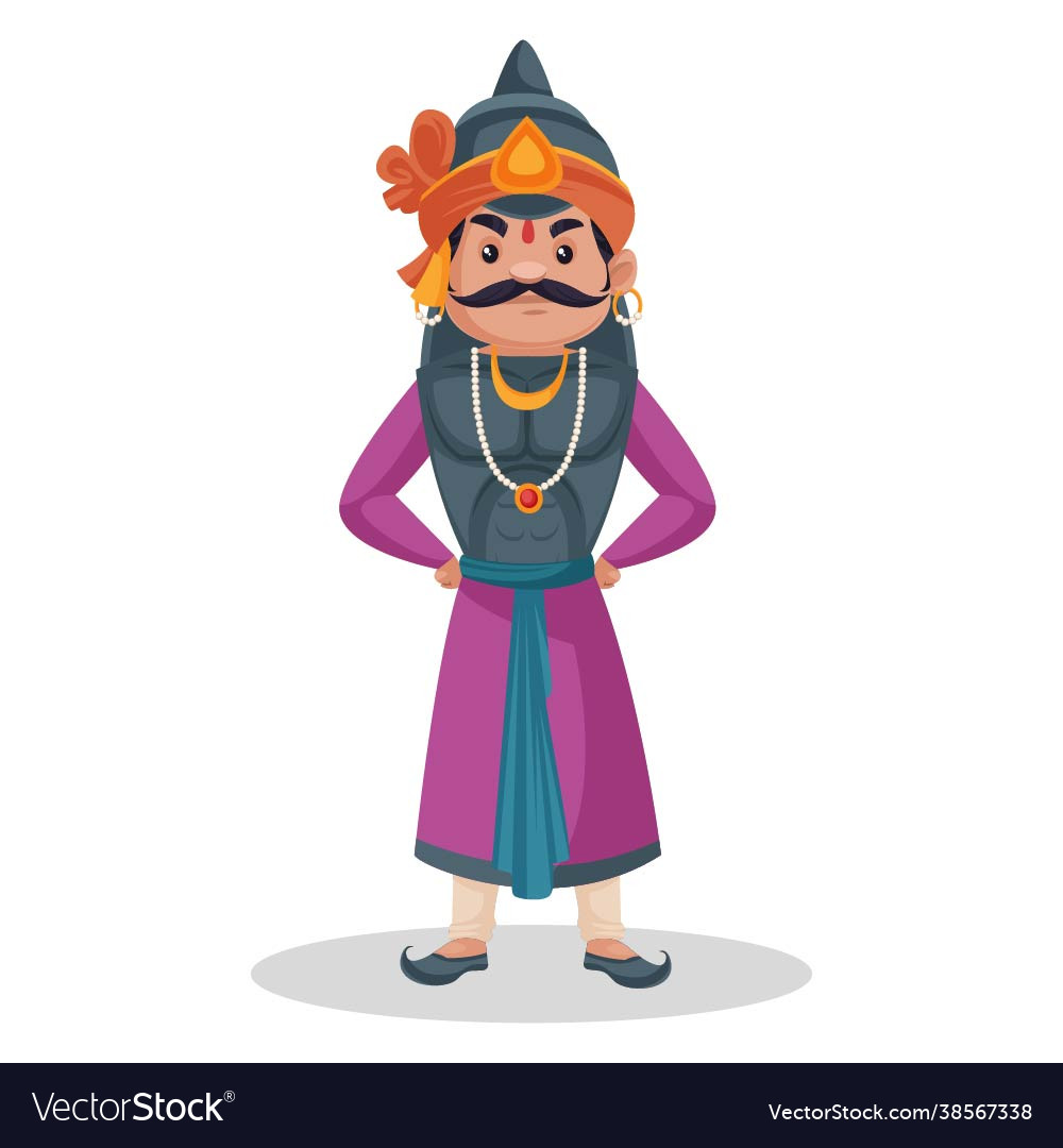 Maharana pratap cartoon character Royalty Free Vector Image