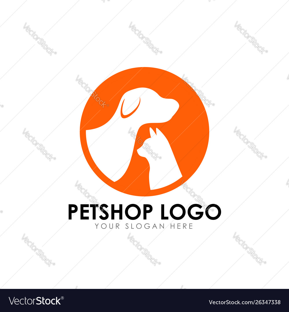 Pet shop logo design template home logo Royalty Free Vector