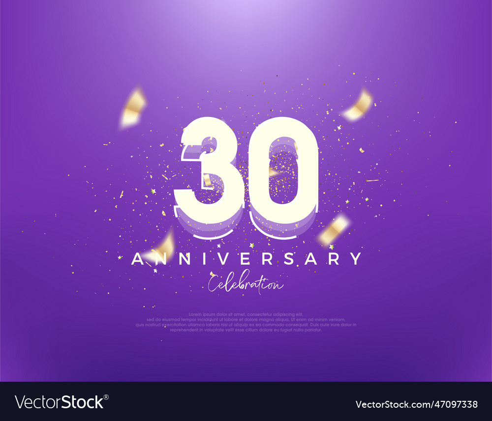 Retro number 30th on a modern blue background Vector Image