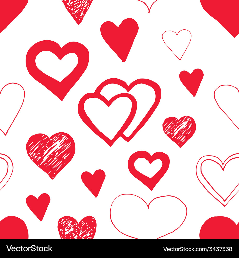Seamless pattern with hearts Royalty Free Vector Image