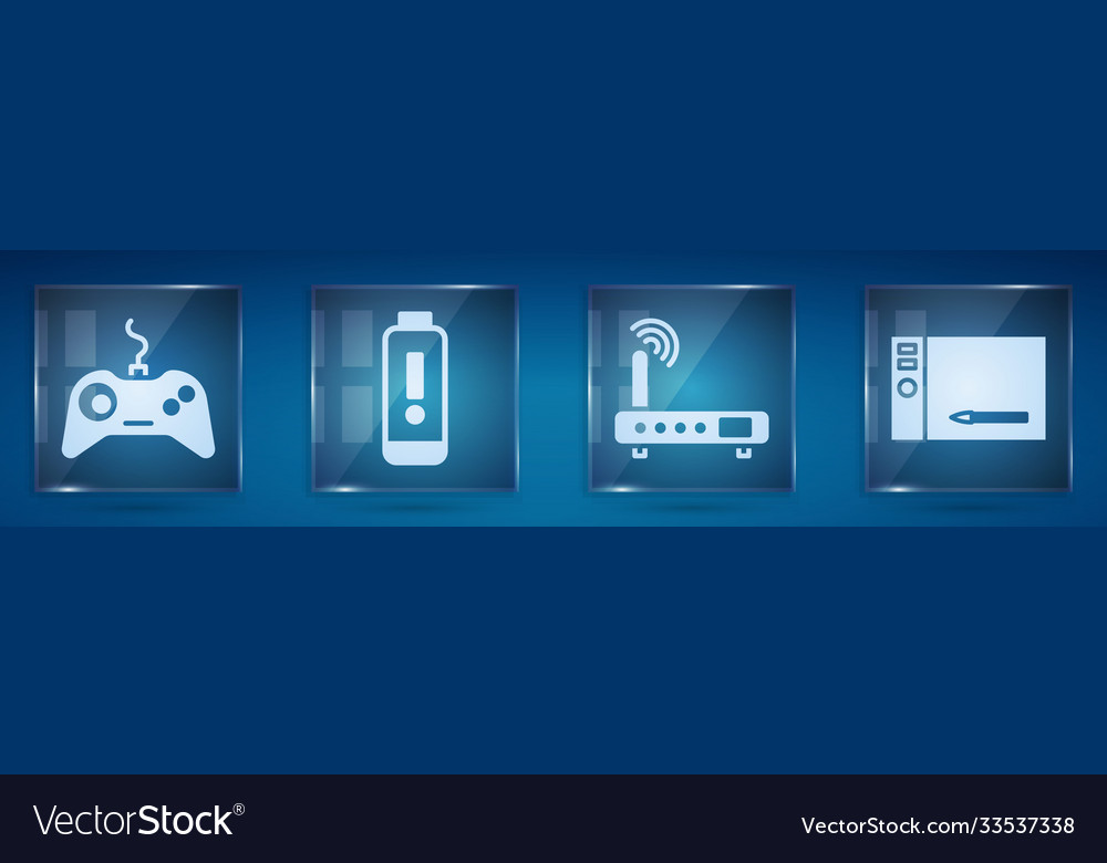 Set gamepad battery charge level indicator vector image Set gamepad battery charge level indicator