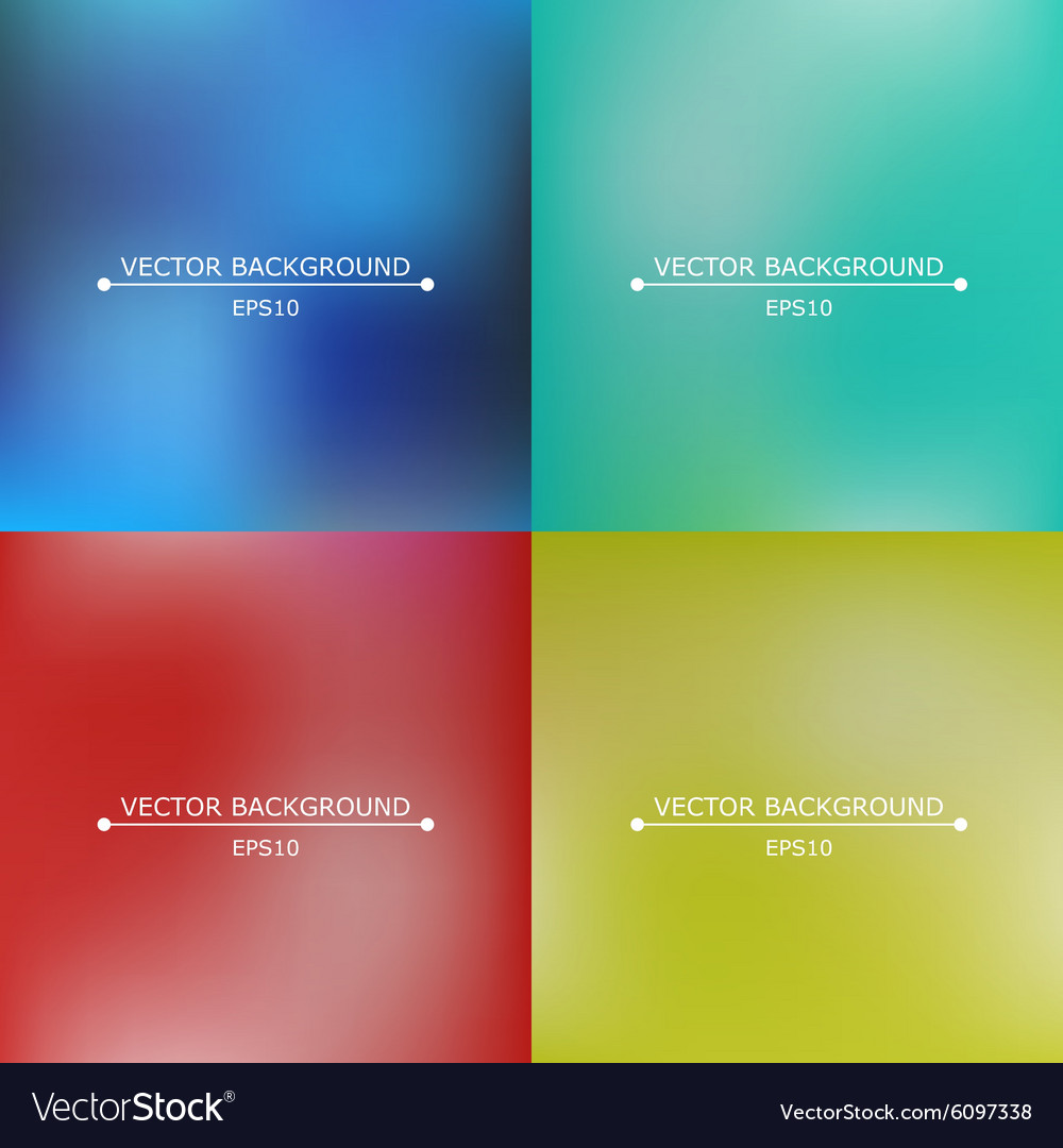 Set of four bright blurry backgrounds