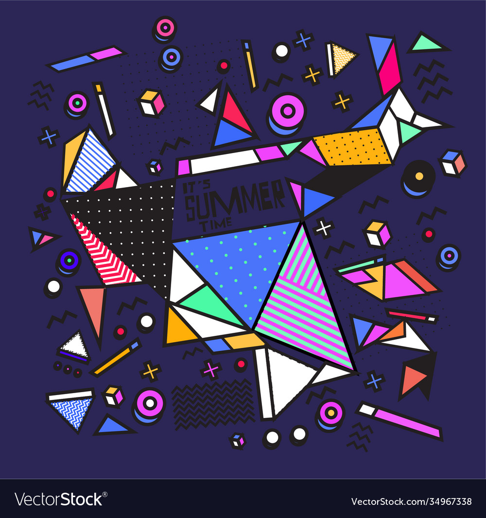 Triangle geometric forms for summer design event vector image Triangle geometric forms for summer design event
