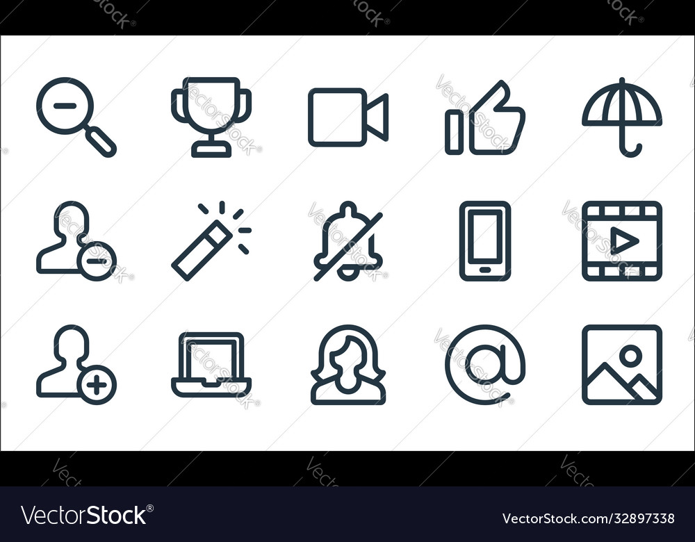User interface line icons linear set quality vector image User interface line icons linear set quality