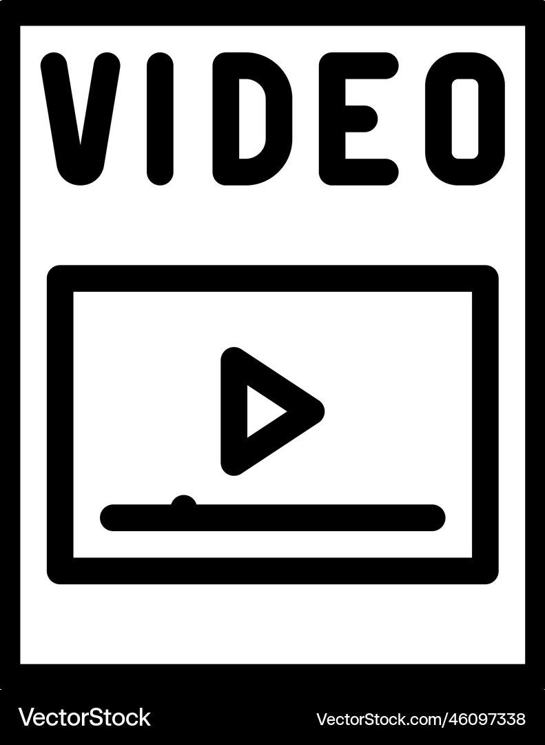 Video file format document line icon Royalty Free Vector