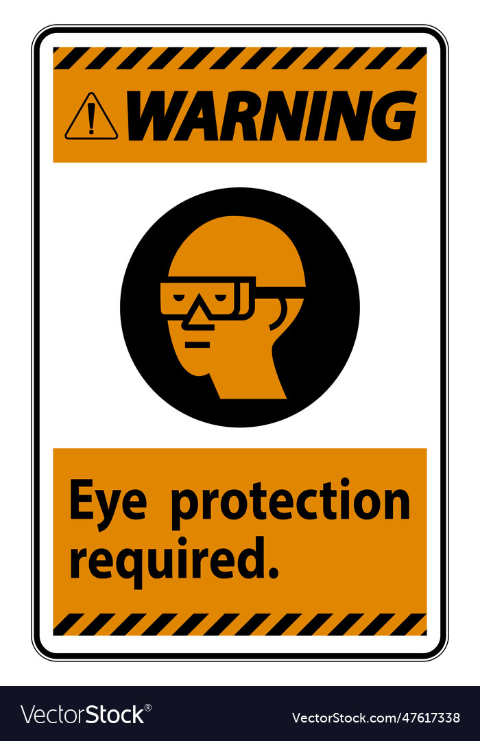 Warning sign eye protection required symbol Vector Image