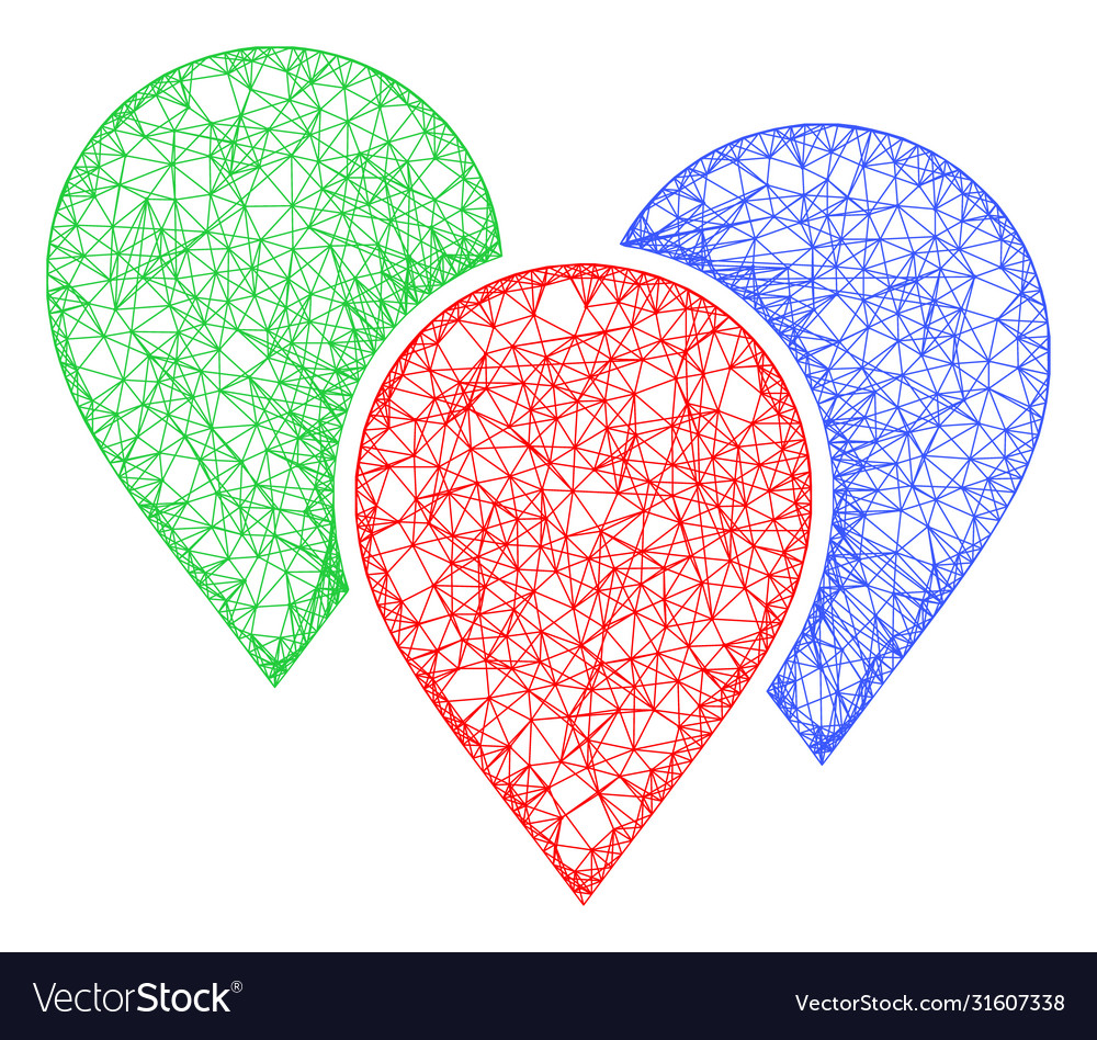 Web mesh map pointer group icon vector image Web mesh map pointer group icon