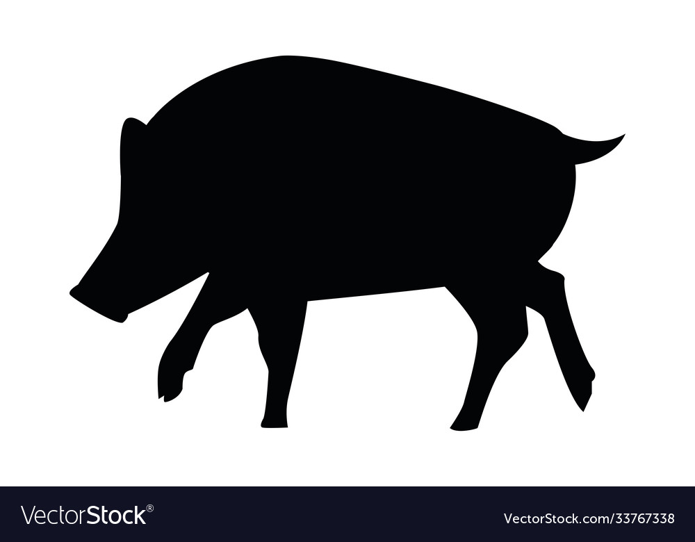 Wild pig animal nature silhouette Royalty Free Vector Image