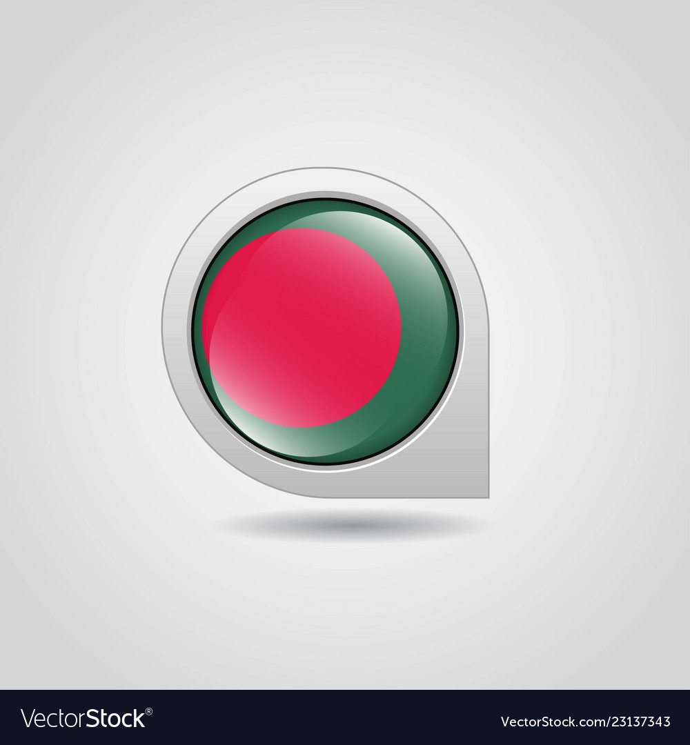 Bangladesh flag map pointer design vector image Bangladesh flag map pointer design