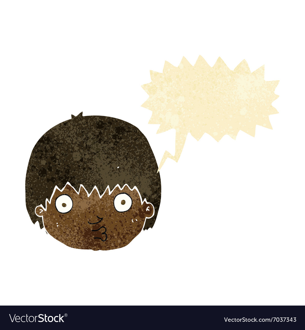 Cartoon curious boy with speech bubble Royalty Free Vector