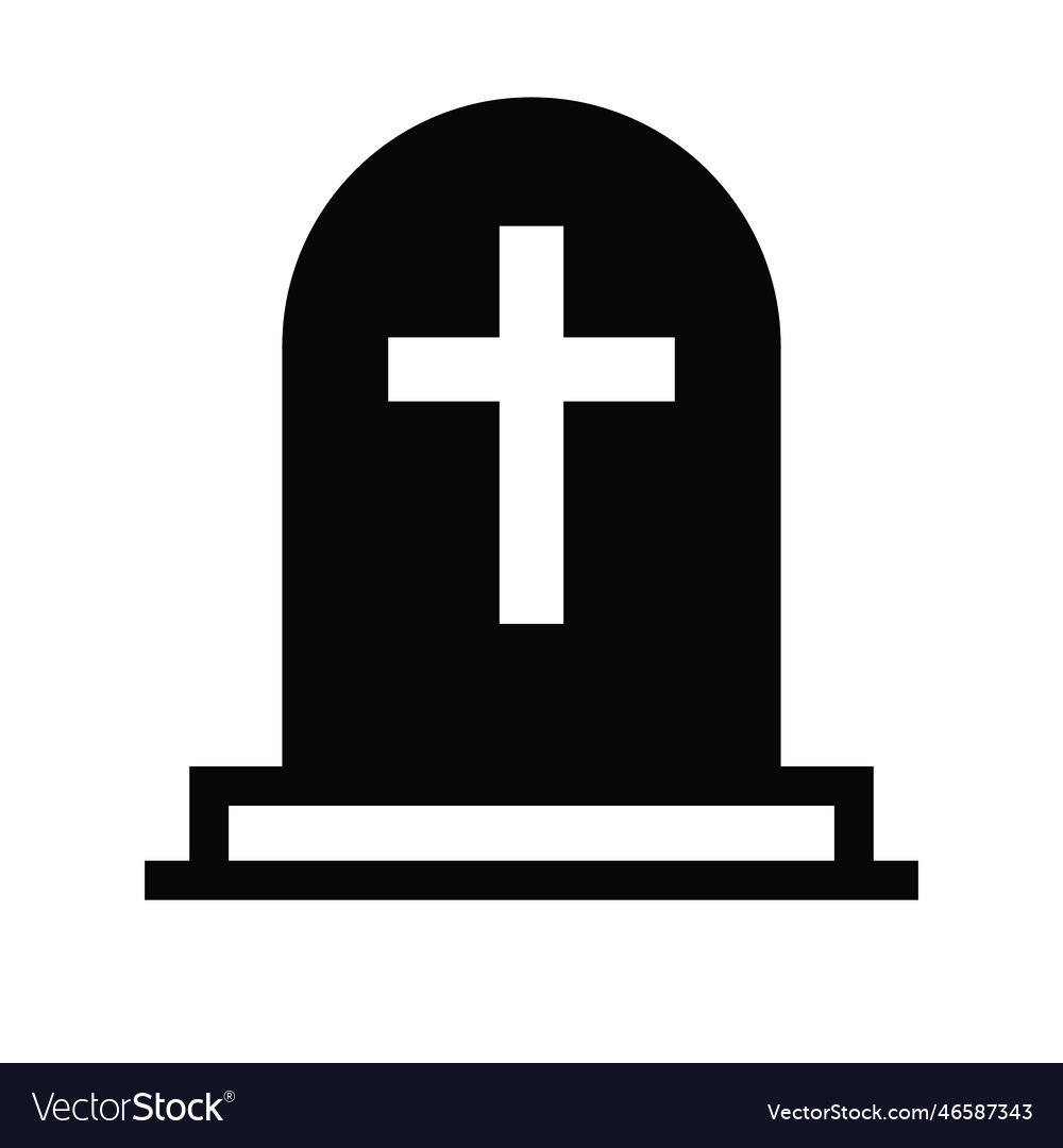 Christian grave silhouette icon