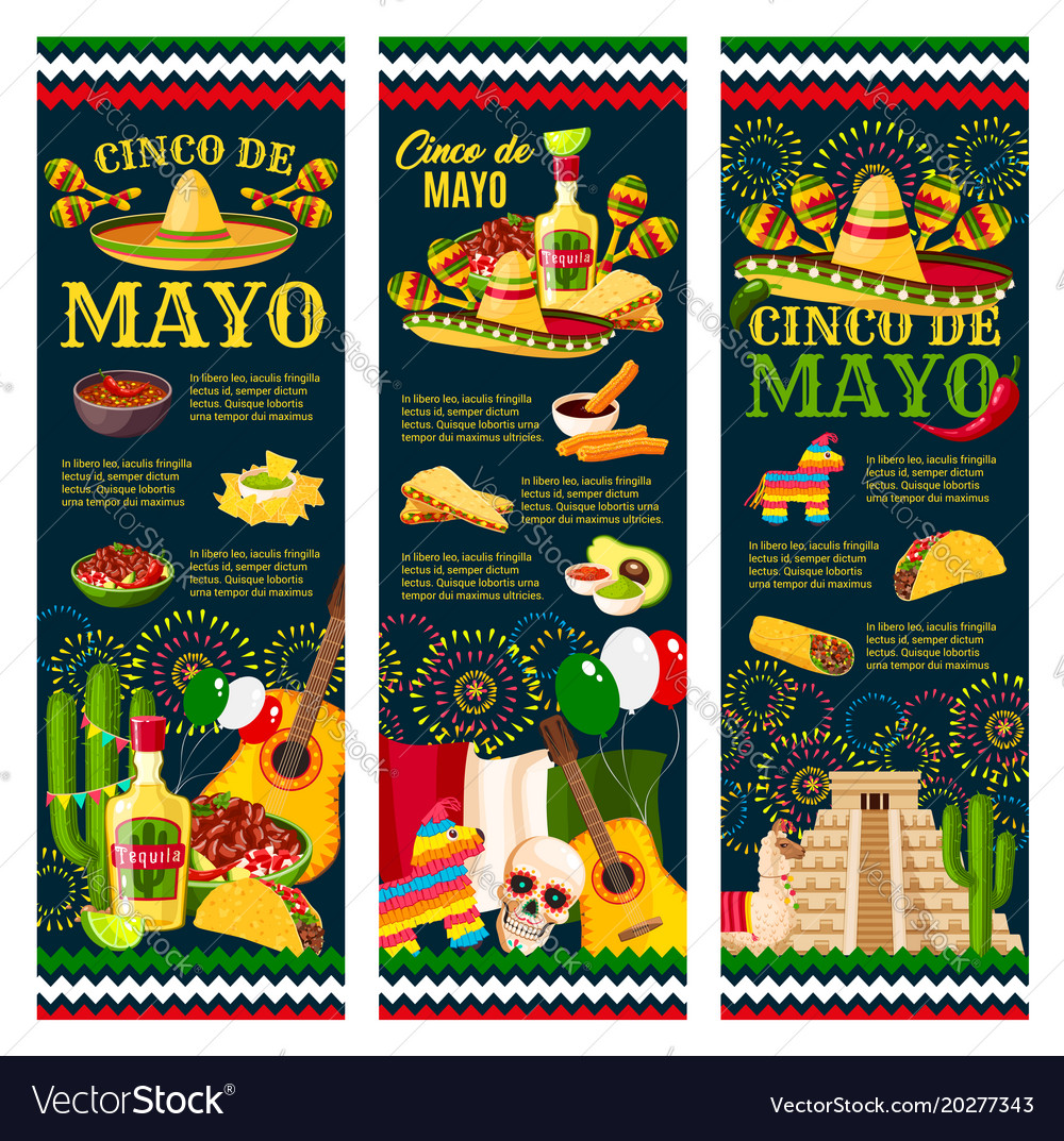 cinco de mayo mexican festival greeting banner vector image